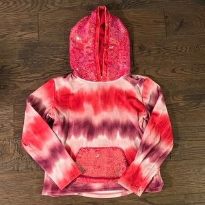 Fuzzy hoodie with sequin pockets and hood